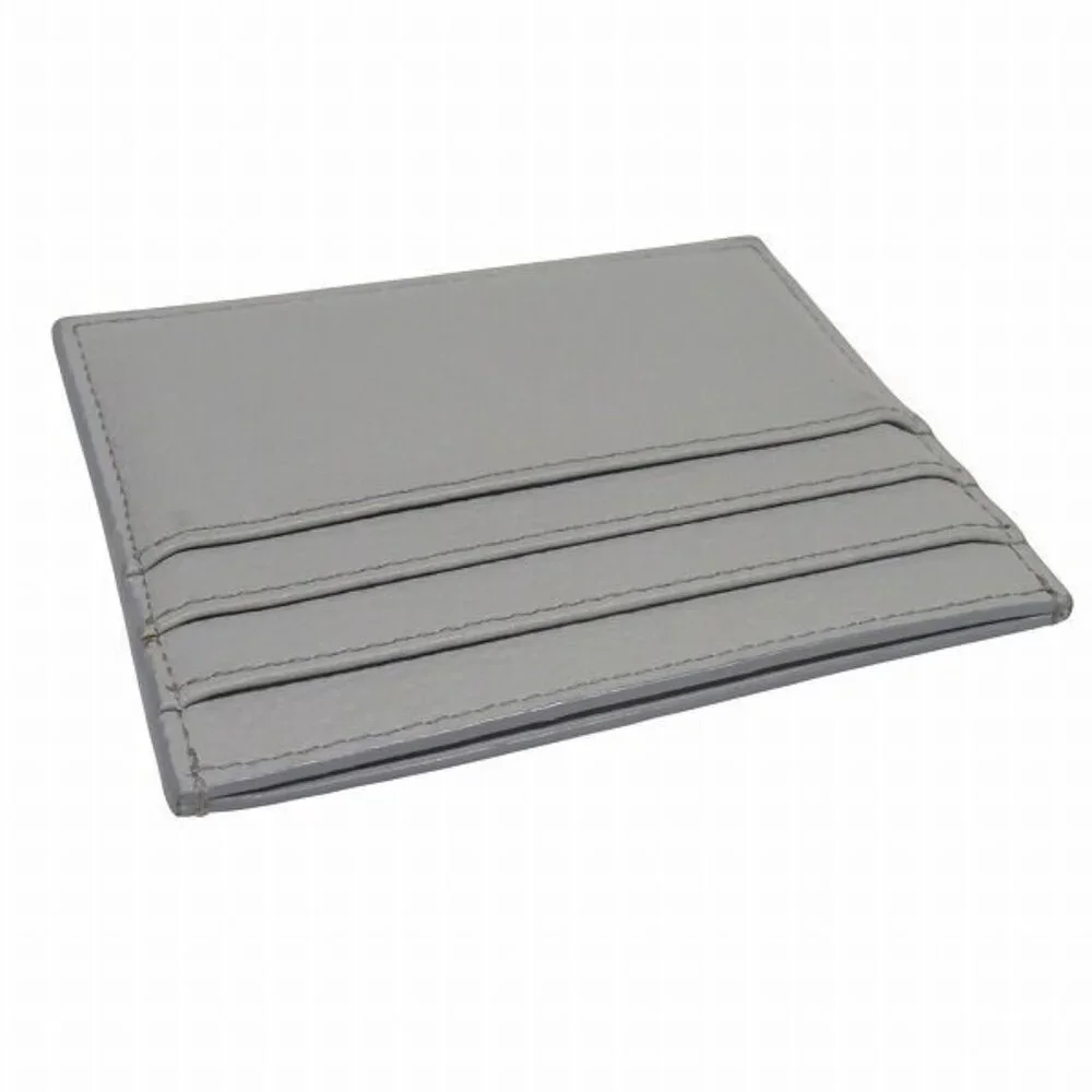 Dior CD Icon Card Holder Case Gray Leather